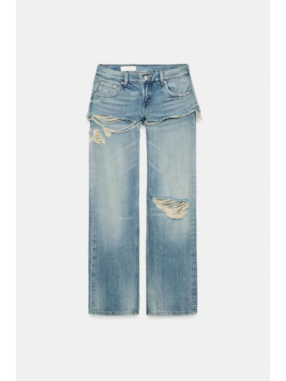 ZARA TRF LOW-RISE STRAIGHT JEANS WITH DOUBLE-LAYER EFFECT 5252/210/400